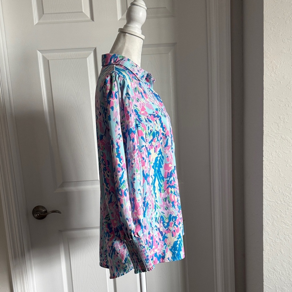 Amazon Women's Multicolor Button Down Shirt - Picture 8 of 15